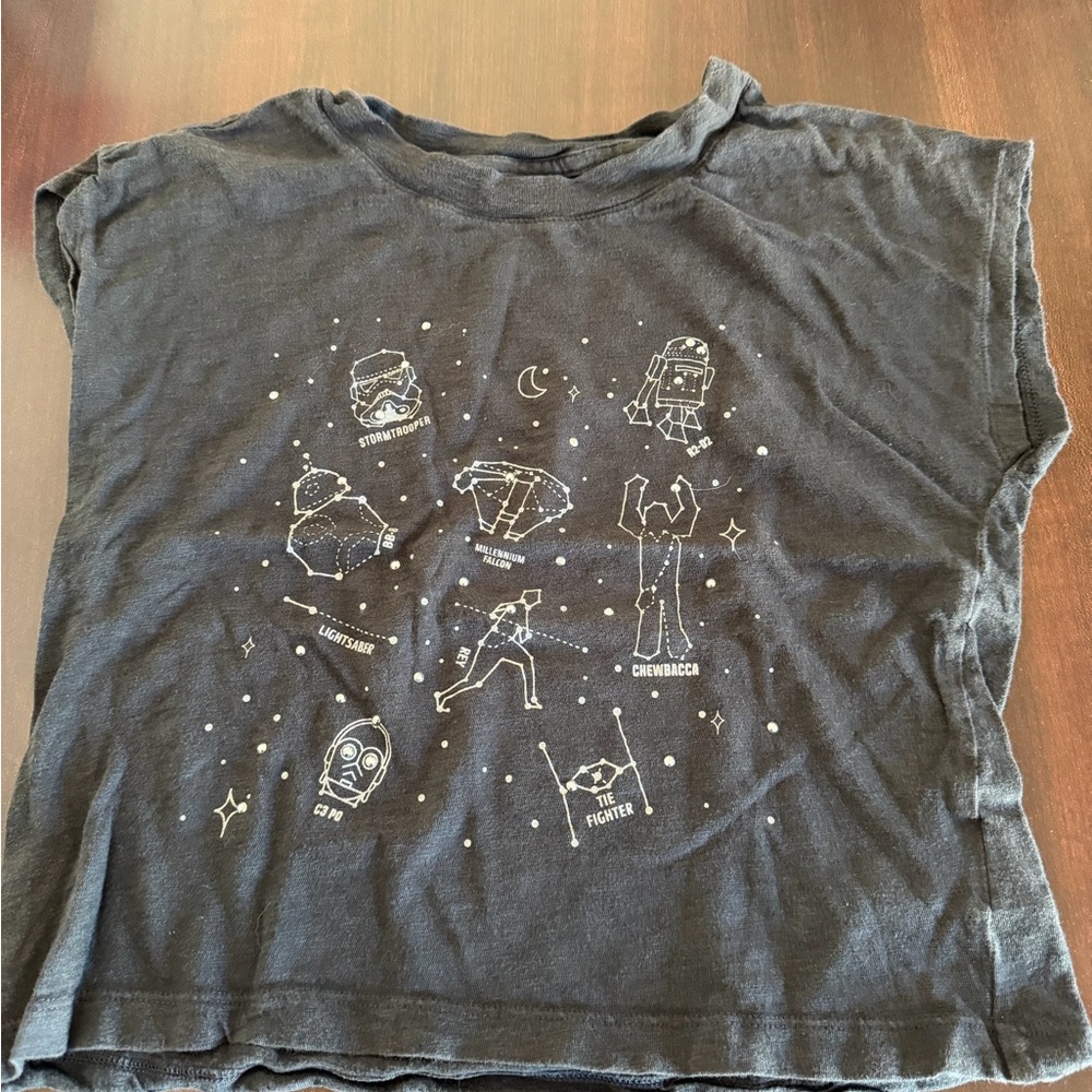 Gap Girls Black Star Wars Graphic Tee